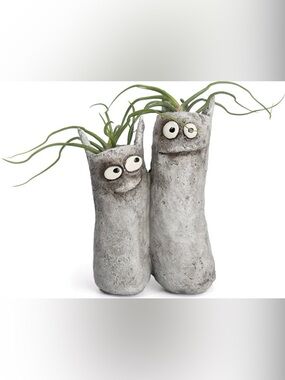 Blob House Planter Sisters the Cats Double Planter Pre-Owned